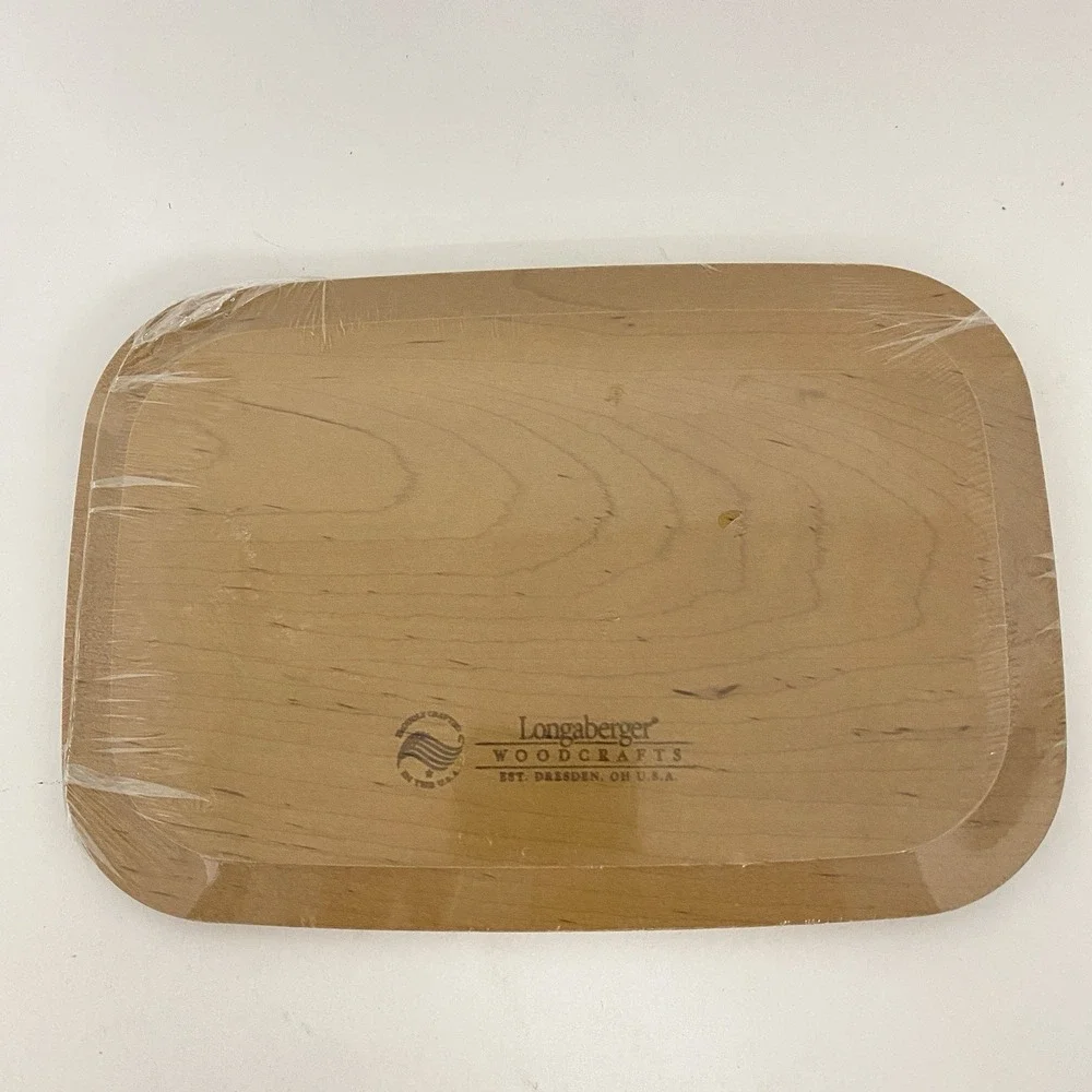 Longaberger Brown Solid Woodcraft Rectangular Handmade Cutting Board 8